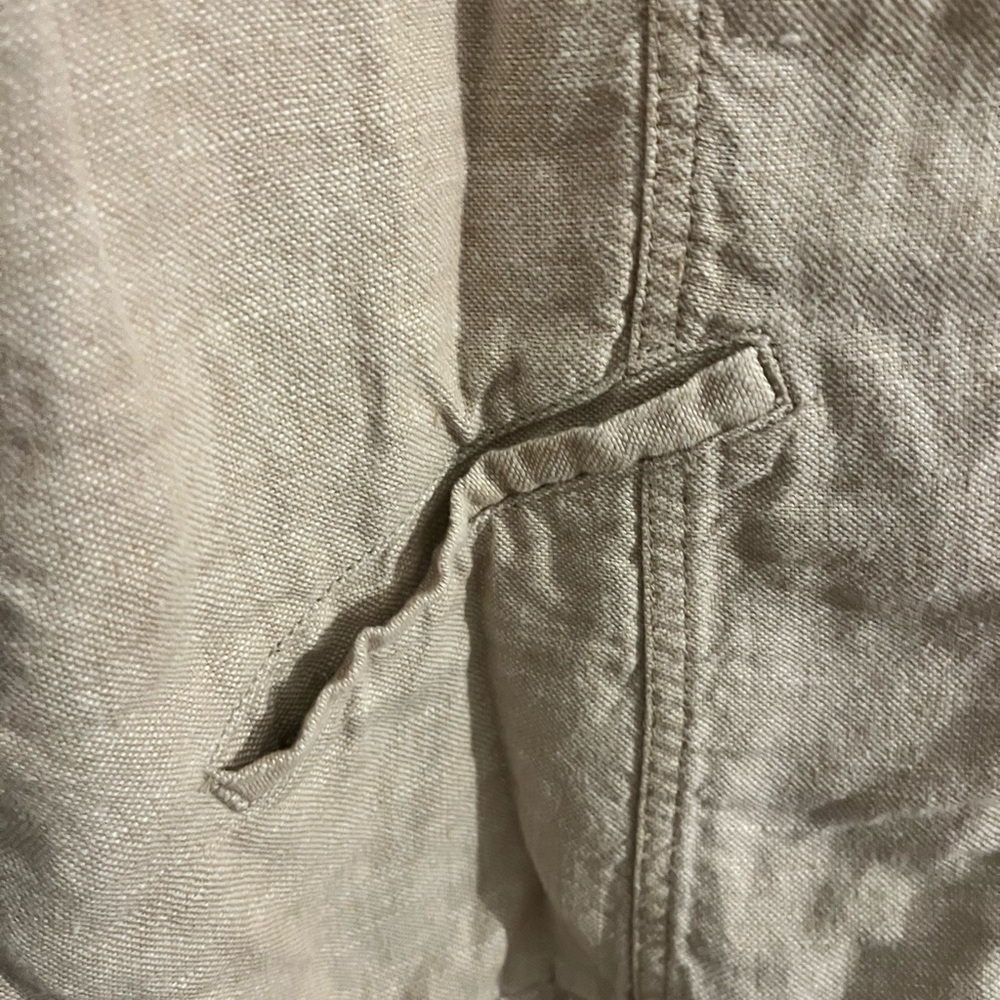 J. Jill Snap Button Front 100% Linen Jacket Women's LT Beige Lightweight Layer - Picture 4 of 7